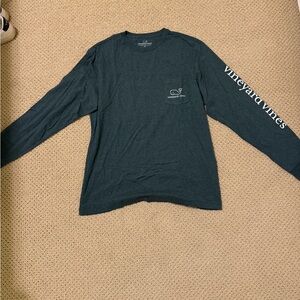 Vineyard Vines Men's Dark Green Long Sleeve Tee